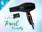 1500 Watts Hair Dryer with 2 Speed Settings with a Black Nozzle (Black) (AA1104/71) - Image 4