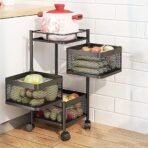 ALLWIN HOUSEWARE W Multi-Purpose 3 Layer Trolley Storage Organizer and Kitchen Accessories Items for Kitchen Storage Rack Square Design Fruits & Vegetable Onion Potato (Square, 3 Layer) (AA1104/242) - Image 6