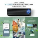 Haier Black Edition 1.5 Ton 5 Star AI Climate Control Smart Split AC (5460 Watts, Copper, HEXA Inverter, Heavy Duty, 4-Way Swing, Frost Clean, HD Filter, Cools at 60°C-HSU19K-PZAIB5BN-INV, Black) [AA1096/23] - Image 2