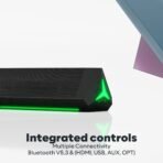 GOVO GOSURROUND 950 | 500W Sound bar | 5.1 Channel Home Theatre with 6.5" subwoofer | Dual Rear Satellites, HDMI, AUX, USB & Bluetooth, 5 Equalizer Modes, Stylish Remote & LED Display (Platinum Black) (AA1103/8) - Image 2