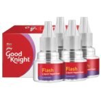Good Knight Flash Liquid Vaporiser | Pack Of 4 (45ml Each) | Lavender Fragrance | 2x Faster Than Before | Mosquito Repellent Refill | India s Most Powerful Liquid Vaporizer [AA1102/174]
