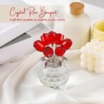 Ekhasa Nostrae Crystal Red Rose with Vase Show Pieces for Home Decor Living Room Decorative Items | Glass Showpieces Gift Items for Decoration | Tv Showcase Office Desk Interior Statue Figurines(AA1103/86) - Image 5