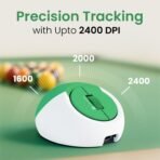 Portronics ToadPlay Billiard Mini Wireless Bluetooth Mouse with Dual Wireless Connectivity (BT + 2.4 GHz), Rechargeable Battery, Noise-Free Clicking, Multi-Device Pair, Adjust Sensitivity (Green) (AA1102/75) - Image 4
