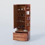 Krishna Wood Decor Sheesham Wood Dressing Table with Mirror, 175 x 44 x 40 cm, Single Door, Storage Drawer, Brown (Honey Finish) (AA1104/228) - Image 5