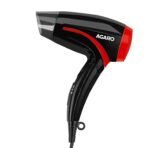 AGARO HD1177 Hair Dryer with 1000 Watts Copper Motor, 2 Speed & Temperature Settings,Foldable Handle, For both Men & Women, Black & Red (AA1104/63)