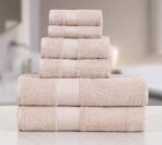Micro Twist Towel 600 GSM 6 Pcs Towel Set 2 Bath +2 Hand+2 Face-Cosmic Beige - Image 2