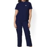 Knya Classic Women's 5-Pocket Mandarin Collar Scrub Suit | Short Sleeves | Athletic Fit | For DoctorsAA1098/82]