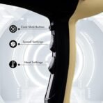 VEGA PROFESSIONAL Pro Dry 1800-2000W Hair Dryer for Woman & Man | Blow Dryer for Women Cool Shot Button & Combination of 4 Heat & 2 Speed Settings, Gold, (VPVHD-04) (AA1104/57) - Image 3