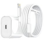 Original Apple-Certified 20W USB-C Charger with Lightning Cable | Fast iPhone Charger for iPhone 11, 12, 13, 14, XR, XS/PRO/MAX, SE & iPad | MFi Certified Adapter and Charging Cable Combo (White) (AA1102/6)