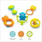 Storio ABS Baby Toys Rattles and Teethers Set for New Born Babies Toddler Infants & Children 5 Pcs-Non Toxic,Multicolor - Image 3