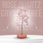 Rose Quartz Crystal Orgonite Tree | Handmade Healing Tree for Self-Love, Good Luck & Positive Energy | Feng Shui & Vastu Décor Showpiece for Living Room | Gift for Anniversary & Housewarming - Image 5