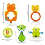 Storio ABS Baby Toys Rattles and Teethers Set for New Born Babies Toddler Infants & Children 5 Pcs-Non Toxic,Multicolor - Image 4