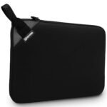 AirCase Premium Laptop/MacBook Sleeve Pouch with top Handle fits Upto 14.1", Padded, Light Weight, wrinklefree Neoprene case Cover Bag,for Men & Women, Water Resistant (Black) - 6 Months Warranty (AA1102/81)