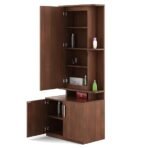 Spacewood Dressing Table | Ora | 3 Year Warranty | 5 Shelves & 2 Shutter Storage, Vanity Table for Bedroom, Living Room, and Home| Engineered Wood | Walnut Rigato - Image 5