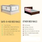 SAFE-O-KID 3 Side Bed Rails (6 Ft/182 cm) with 1-Year Warranty | Bed Railing for Baby Safety |Adjustable Height & Portable | Bed Protector for Baby Falling - Grey (AA1102/89) - Image 4