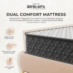 RESTOFIT Orthopedic Dual Comfort King Size Mattress 78x72x4 Inches | Medium Firm 4-Inch HR Foam Mattress for Back Support | Premium Cotton | 7-Year Warranty | Vacuum Packed Roll | Sleep Well Comfort - Image 2
