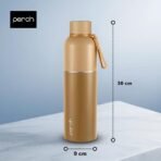 About this item Copper bottles with glass lining, perfect to place on the side table of your bedroom Made from high-quality copper for greater durability 100% food-grade, safe for everyday use Ergonomic, convenient size and with an easy-to-use, flip-top closure Great option for personal use or gifting Cleaning instructions: This product is easy to clean. Use pitambari powder, rinse by hand and wipe with a soft, cotton cloth. Do not put this bottle in the dishwasher. Caution: Do not store acidic beverages like citrus juice or lime water in this product. These may trigger a chemical reaction. - Image 2