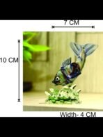 Somil Enjoying Fish Crystal Glass Decorative Showpiece Handcrafted Gift Figurine Home Décor for Table, Shelf & Gifting Multi-Color,Pack of 1(AA1103/85) - Image 3