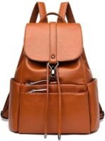 Stylish Backpack for Women and Girls| Leather Girl's Travel Casual Collage Bag| Waterproof Anti Thief School Bags| Tuition | Travel| Daypack Bag. (Double Zip-TN) (AA1104/216) - Image 6