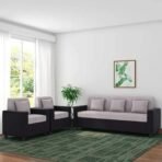 FURNY Herostyle 5 Seater 3+1+1 Sofa Set with Spacious Design 36 Density Foam Soft & Comfortable Sofa Set (in Grey-Black) (AA1104/163) - Image 5