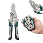 All in 1 Multifunction Stainless Steel Wire Stripper/Wire Crimping Tool, Wire Cutter, Wire Crimper, Cable Stripper, Wiring Tools and Multi-Function Hand Tool (Green wire) [AA1102/269]
