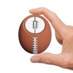 Portronics ToadPlay Rugby Mini Wireless Bluetooth Mouse with Dual Wireless Connectivity (BT + 2.4 GHz), Rechargeable Battery, Noise-Free Clicking, Multi-Device Pair, Adjust Sensitivity (Brown) (AA1102/76)