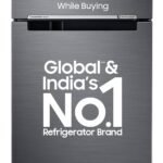 Samsung 236 L, 3 Star, Convertible, Digital Inverter with Display Frost Free Double Door Refrigerator (RT28C3733B1/HL, Black Matte/Black DOI)