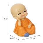 SYANKA Little Monks Laughing Buddha Statue Set of 4, Multicolour, Idol Decorative Showpiece for Home and Office - Image 4