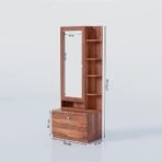 Krishna Wood Decor Sheesham Wood Dressing Table with Mirror, 175 x 44 x 40 cm, Single Door, Storage Drawer, Brown (Honey Finish) (AA1104/228) - Image 4