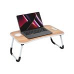 Amazon Basics Engineered Wood Foldable Laptop Table with Cup Holder, Tablet Groove and Mini Drawer (60L x 40W x 26H cm, Brown) (AA1104/209) - Image 5