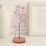 Rose Quartz Crystal Orgonite Tree | Handmade Healing Tree for Self-Love, Good Luck & Positive Energy | Feng Shui & Vastu Décor Showpiece for Living Room | Gift for Anniversary & Housewarming