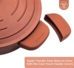 Westinghouse Performance Series 32 cm Orange Casserole Sauté Pan with Lid & Handle Holder | Non-Stick, Induction & Oven Safe, Dishwasher Friendly | Heavy-Duty Aluminum Cookware for All Hobs(AA1103/97) - Image 2