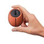 Portronics ToadPlay Basketball Mini Wireless Bluetooth Mouse with Dual Wireless Connectivity (BT + 2.4 GHz), Rechargeable Battery, Noise-Free Clicking, Multi-Device Pair, Adjust Sensitivity (Brown) (AA1102/74)