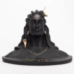 Adiyogi Shiva Resin Statue for 3 Inch Car Dashboard & Home Decor | Lord Shiva Idol with Gold Accents | Spiritual Decorative Showpiece, Matte Black Finish 3 Inch(AA1103/88)