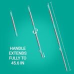 Spotzero by Milton Prime Stainless Steel Wringer Spin Mop with Big Wheel, Puller Handle, Bucket Floor Cleaning and Mopping System 360° Flexible,2 Microfiber Refills, Big Size, Aqua Green - Image 3