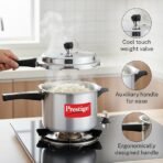 Prestige 2 Litre + 3 Litre + 5 Litre Aluminium Popular Max Outer Lid Pressure Cooker Combo with 2 Lids | Gas & Induction Compatible | Visual Pressure Indicator | Gasket Release Sys | 5Y Warranty | ISI - Image 2