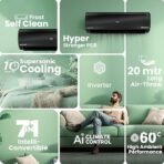 Haier Black Edition 1.5 Ton 5 Star AI Climate Control Smart Split AC (5460 Watts, Copper, HEXA Inverter, Heavy Duty, 4-Way Swing, Frost Clean, HD Filter, Cools at 60°C-HSU19K-PZAIB5BN-INV, Black) [AA1096/23] - Image 3