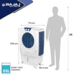 Bajaj Shield Series Arteon 55L Desert Air Cooler | Dual Side Water Inlet | Inverter Compatible | 60Ft Air Throw | Ice Chamber | 1 Year Warranty【White】 - Image 6