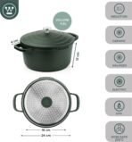Westinghouse Performance Series 24 cm Green Casserole Dish with Lid – Lightweight Cast Aluminium Pot | Hob to Oven, Induction & All Stovetops | Oven Safe with Handle Covers | Versatile Cooking Essential(AA1103/95) - Image 4