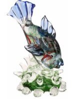 Somil Enjoying Fish Crystal Glass Decorative Showpiece Handcrafted Gift Figurine Home Décor for Table, Shelf & Gifting Multi-Color,Pack of 1(AA1103/85) - Image 4