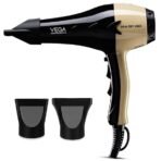 VEGA PROFESSIONAL Pro Dry 1800-2000W Hair Dryer for Woman & Man | Blow Dryer for Women Cool Shot Button & Combination of 4 Heat & 2 Speed Settings, Gold, (VPVHD-04) (AA1104/57)