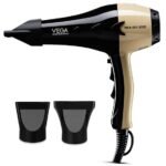 VEGA PROFESSIONAL Pro Dry 1800-2000W Hair Dryer for Woman & Man | Blow Dryer for Women Cool Shot Button & Combination of 4 Heat & 2 Speed Settings, Gold, (VPVHD-04) (AA1104/47)