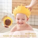 Baby Shower Cap, Shower Cap for Kids 1-9 Years, Adjustable Silicone Crown with Eye & Ear Protection, Waterproof Bathing Hat for Washing Hair (Large) (AA1102/95) - Image 3