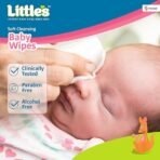 Little's Soft Cleansing Baby Wipes with Lid | 80 Wipes x Pack of 3 - 240 Wipes | Extra Thick & Moist Wet Wipes for Baby's | Prevents Rashes & Redness with Goodness of Aloe Vera, Vitamin E & Jojoba Oil - Image 4