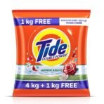Tide Plus Double Power Detergent Washing Powder - 4 kg + 1 Kg Free (Jasmine and Rose)