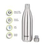 Amazon Brand - Solimo Stainless Steel Insulated 24 Hours Hot or Cold Bottle Flask, 1000 ml, Silver - Image 2
