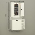 Anikaa Opulex Engineered Wood Dressing Table with Mirror Cabinet, LED Lights, Storage Shelves & Back Panel - Wall Mounted Makeup Vanity & Organizer for Bedroom -(White) DIY Installation (AA1104/221) - Image 2