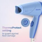 Philips India's No.1 Hair Styling Brand -Hair Dryer 1000W |Blow Dry for Men & Women | 2 Heat Settings| ThermoProtect tech |Travel-Friendly, Quick Dry, Frizz Control | For Indian Hair | HP8100/60 Blue (AA1104/58) - Image 2