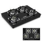 Milton Elite Hob Top Cooktop 4 Burners LPG Gas Stove | Manual Ignition | 8mm Toughened Glass Top | ISI Certified | | 360 Degree Nozzle | Modern Premium Design | 1 Year Manufacturer's Warranty (AA1104/183) - Image 6