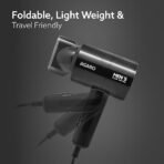 AGARO Hair Dryer for Men, 1200 Watts, 2 Heat Speed and Cool Mode, Foldable (Compact in Size), Black (AA1104/60) - Image 2